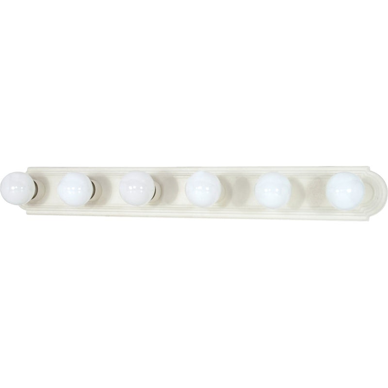Nuvo Lighting 60-314 36in 6-Light Vanity Light | Traditional Textured White and Alabaster Glass | Bathroom Vanity & Powder Room | 36 x 4.75 | Model 60-314