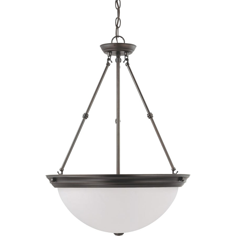 Nuvo Lighting 3-Light 20in Pendant | Mahogany Bronze and Frosted White Glass | Kitchen Island & Dining Room | 20 x 20 x 27.75 in | Model 60-3153