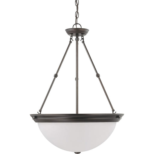 Nuvo Lighting 3-Light 20in Pendant | Mahogany Bronze and Frosted White Glass | Kitchen Island & Dining Room | 20 x 20 x 27.75 in | Model 60-3153