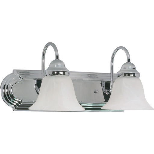 Nuvo Ballerina 18in 2-Light Vanity Light | Polished Chrome and Alabaster Glass | Bathroom Vanity | 18 x 8.5 x 7.625 in | Model 60-316