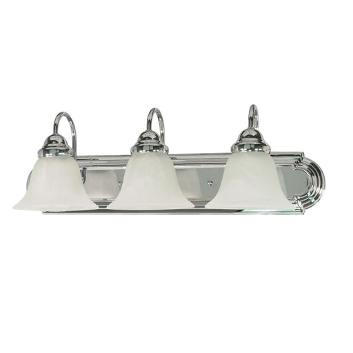 Nuvo Ballerina 24in 3-Light Vanity Light | Polished Chrome and Alabaster Glass | Bathroom Vanity | 24 x 8.5 x 7.625 in | Model 60-317
