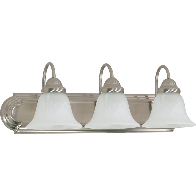 Nuvo Ballerina 24in 3-Light Vanity Light | Brushed Nickel and Alabaster Glass | Bathroom Vanity | 24 x 8.5 x 7.625 in | Model 60-321