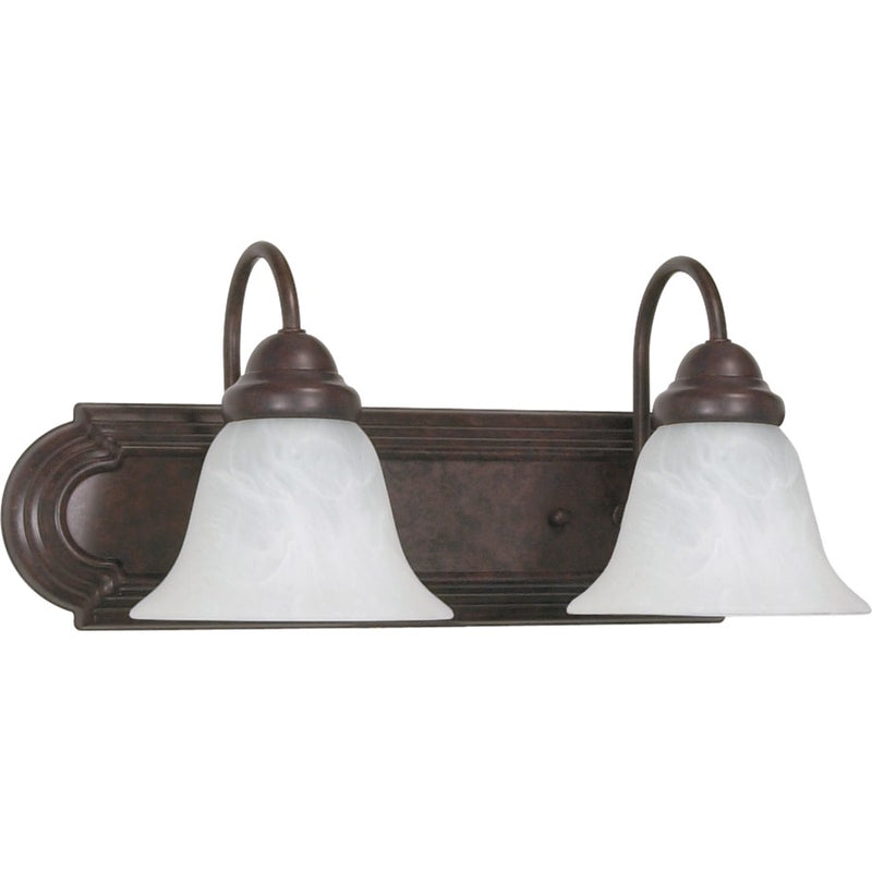 Nuvo Ballerina 18in 2-Light Vanity Light | Traditional Old Bronze and Alabaster Glass | Bathroom Vanity | 18 x 8.5 x 7.625 in | Model 60-324