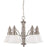 Nuvo Lighting Gotham 5 Light Chandelier, Frosted White/Brushed Nickel