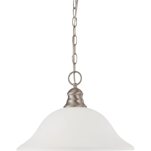 Nuvo Lighting 16in 1-Light Pendant | Brushed Nickel and Frosted White Glass | Kitchen Island & Dining Room | 16 x 16 x 11.5 in | Model 60-3258