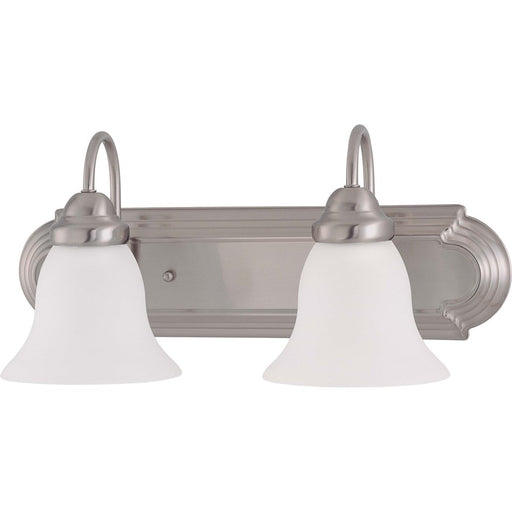 Nuvo Ballerina 18in 2-Light Vanity Light | Brushed Nickel and Frosted White Glass | Bathroom Vanity | 18 x 8 x 21 in | Model 60-3278