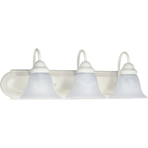 Nuvo Ballerina 24in 3-Light Vanity Light | Textured White and Alabaster Glass | Bathroom Vanity | 24 x 8.5 x 7.625 in | Model 60-333