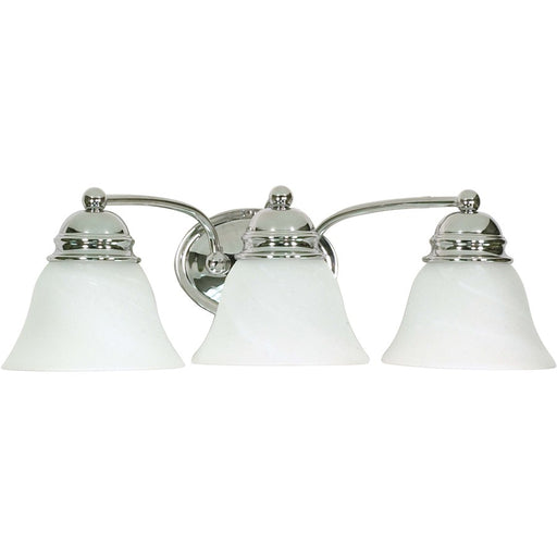 Nuvo Empire 3-Light 21in Vanity Light | Industrial Textured Black and Alabaster Swirl Glass | Bathroom Vanity & Powder Room | 17.25 x 9 x | Model 60-338