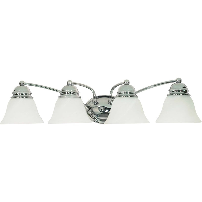 Nuvo Empire 29in 4-Light Vanity Light | Polished Chrome and Alabaster Glass | Bathroom Vanity | 28.75 x 8 x 6.125 in | Model 60-339