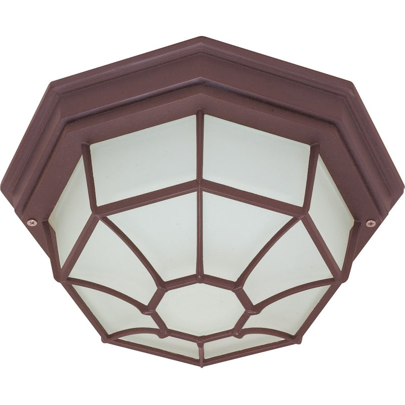 Nuvo Lighting 60-3451 12in 1-Light Flush Mount | Modern & Contemporary Old Bronze and Frost White Glass | Covered Patio & Entryway | 11 x | Model 60-3451