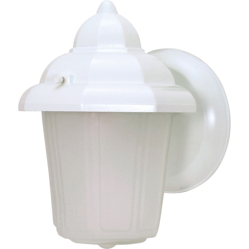 Nuvo Lighting 60-3466 9in 1-Light Wall Sconce | Traditional White and Satin Frosted Glass | Covered Patio & Entryway | 7 x 6 x 9 in | Model 60-3466