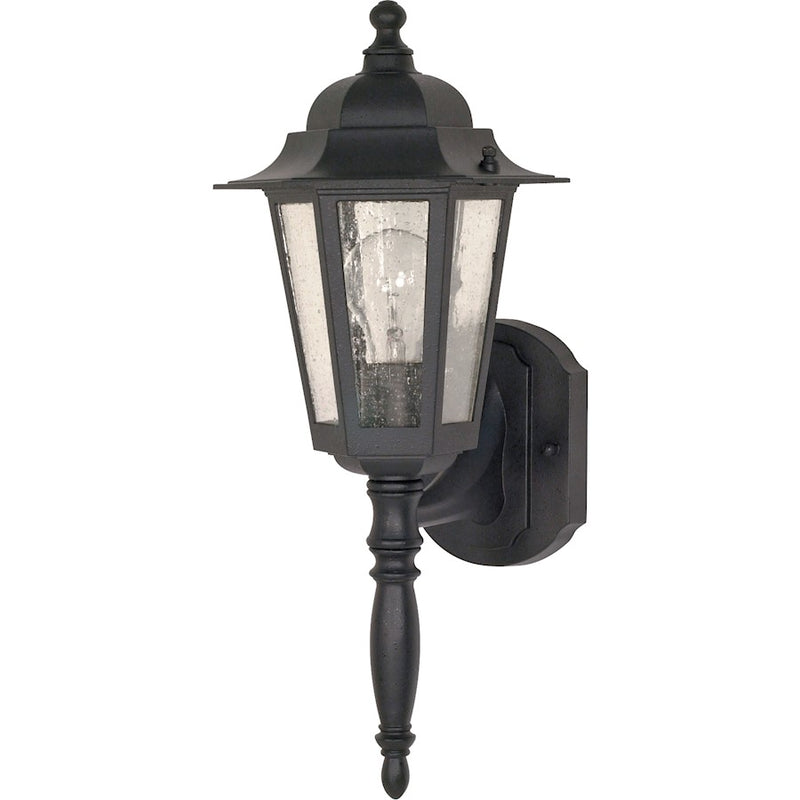 Nuvo Lighting Cornerstone 1 Light 18" Wall Lantern, Clear Seed/Black