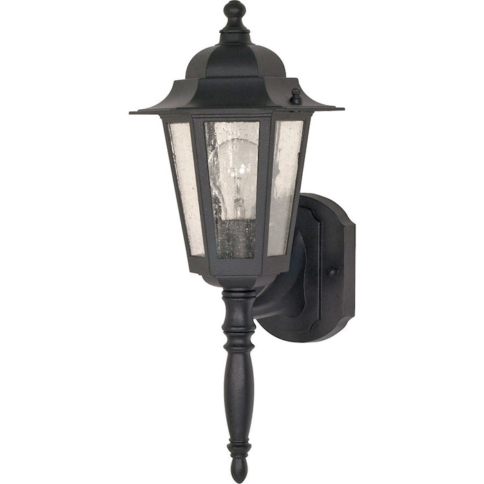 Nuvo Lighting Cornerstone 1 Light 18" Wall Lantern, Clear Seed/Black