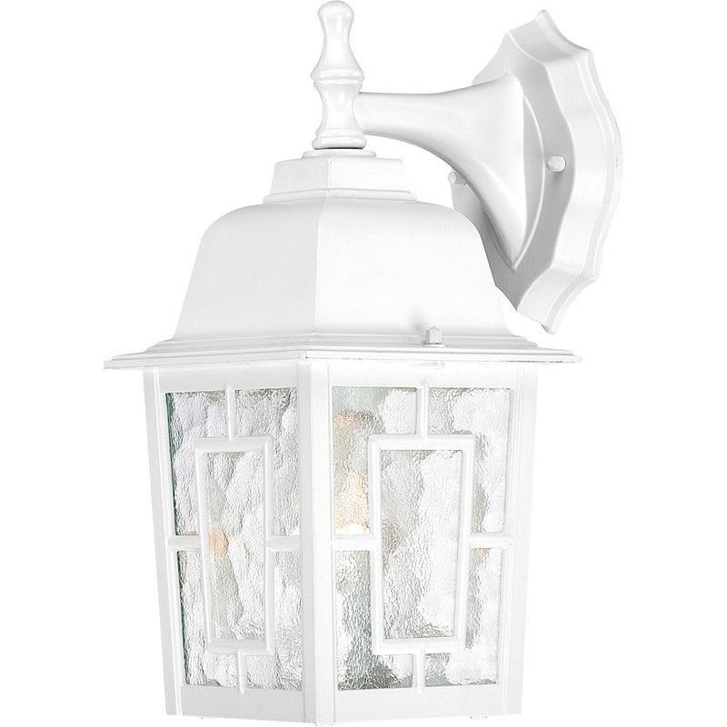 Nuvo Lighting Banyan 12in 1-Light Outdoor Wall Sconce | Traditional White and Clear Water Glass | Covered Patios & Entryways | 6 x 12 in | Model 60-3484