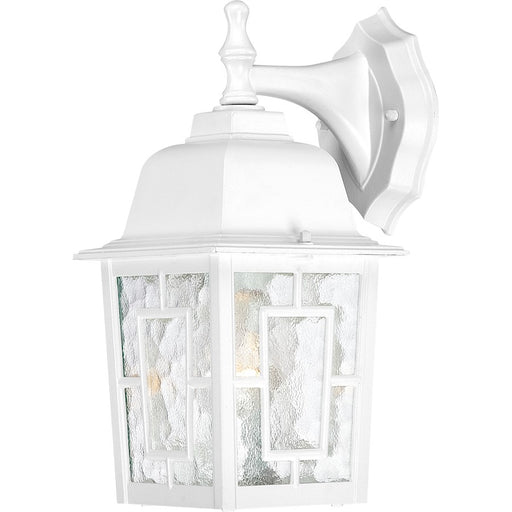 Nuvo Lighting Banyan 12in 1-Light Outdoor Wall Sconce | Traditional White and Clear Water Glass | Covered Patios & Entryways | 6 x 12 in | Model 60-3484