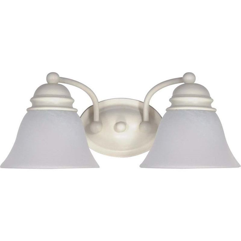 Nuvo Empire 15in 2-Light Vanity Light | Textured White and Alabaster Glass | Bathroom Vanity | 14.875 x 6.25 x 8 in | Model 60-353