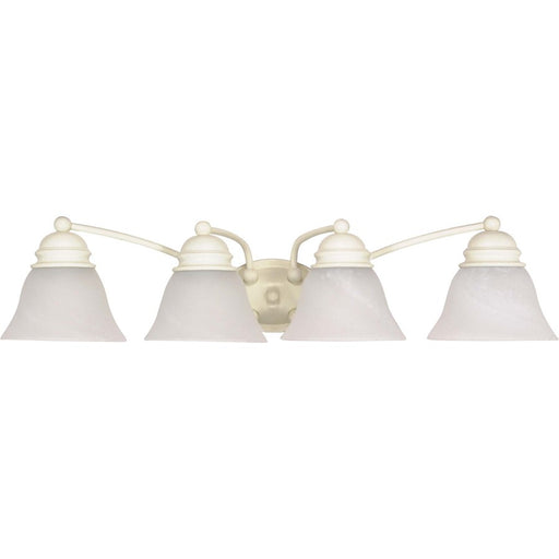 Nuvo Empire 29in 4-Light Vanity Light | Textured White and Alabaster Glass | Bathroom Vanity & Powder Room | 28.75 x 8 x 6.125 in | Model 60-355