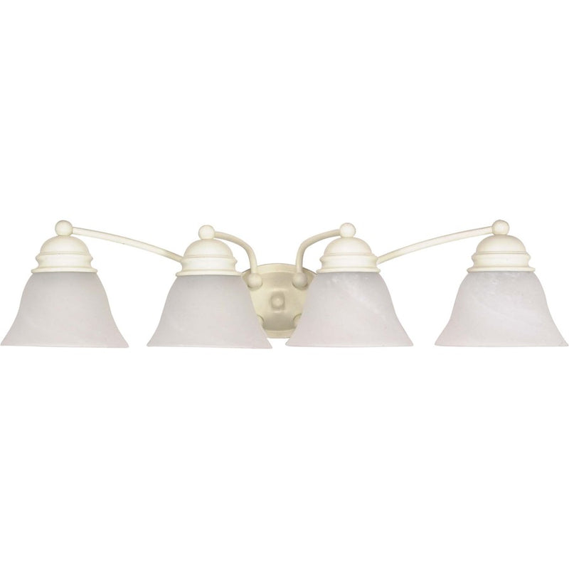 Nuvo Empire 29in 4-Light Vanity Light | Textured White and Alabaster Glass | Bathroom Vanity & Powder Room | 28.75 x 8 x 6.125 in | Model 60-355