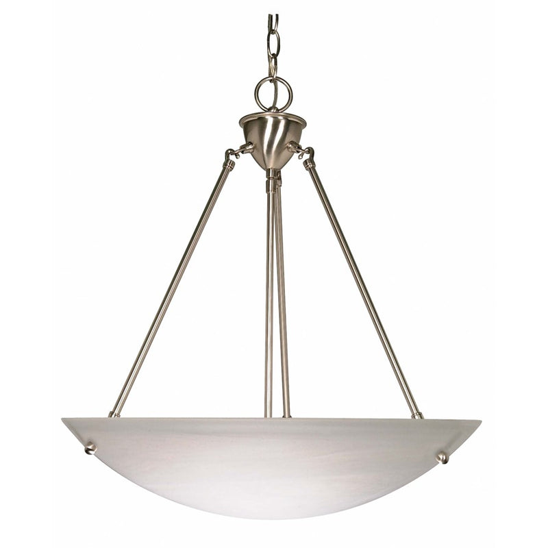 Nuvo Lighting 3-Light 23in Pendant | Brushed Nickel and Alabaster Glass | Kitchen Island & Dining Room | 22 x 22 x 17.5 in | Model 60-370