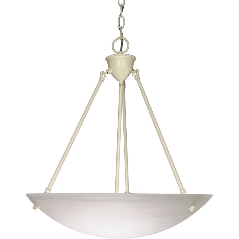 Nuvo Lighting 3-Light 23in Pendant | Textured White and Alabaster Glass Bowl | Kitchen Island & Dining Room | 22 x 9 x 22 in | Model 60-373