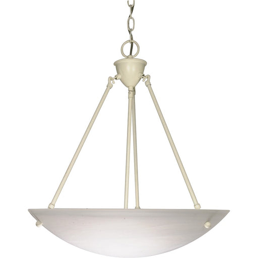 Nuvo Lighting 3-Light 23in Pendant | Textured White and Alabaster Glass Bowl | Kitchen Island & Dining Room | 22 x 9 x 22 in | Model 60-373