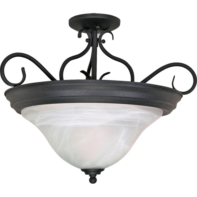 Nuvo Castillo 18.5in 3-Light Semi-Flush Mount | Sonoma Bronze and Alabaster Swirl Glass | Entryway & Hallway | 18.5 x 15.5 in | Model 60-384