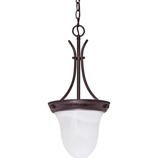 Nuvo Lighting 60-395 10in 1-Light Pendant | Traditional Old Bronze and Alabaster Glass | Kitchen Island & Dining Room | 9.75 x 9.75 x 20.5 | Model 60-395