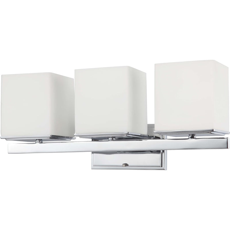 Nuvo Bento 22in 3-Light Vanity Light | Polished Chrome and Satin White Glass | Bathroom Vanity | 22 x 9.25 x 7 in | Model 60-4083