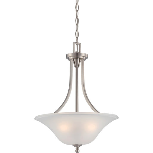 Nuvo Lighting Surrey 18in 3-Light Pendant | Contemporary Brushed Nickel and Frosted Glass | Kitchen Island & Dining Room | 18 x 8 x 22 in | Model 60-4147