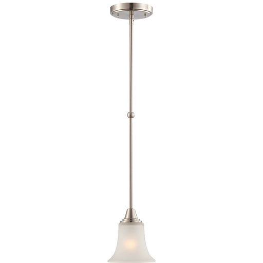 Nuvo Lighting Surrey 1-Light Mini Pendant | Contemporary Brushed Nickel and Frosted Glass | Kitchen Island & Dining Room | 6 x 6 x 33 in | Model 60-4148