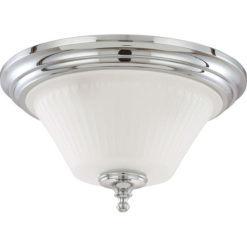 Nuvo Teller 3-Light Flush Mount | Traditional Aged Pewter and Frosted Etched Glass | Hallway & Bathroom Ceiling Light | 15 x 8.5 in | Model 60-4272