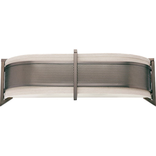 Nuvo Diesel 22in 3-Light Horizontal Wall Sconce | Industrial Aged Bronze and Khaki Fabric | Kitchen & Bathroom Vanity | 22 x 7 x 5.5 in | Model 60-4438