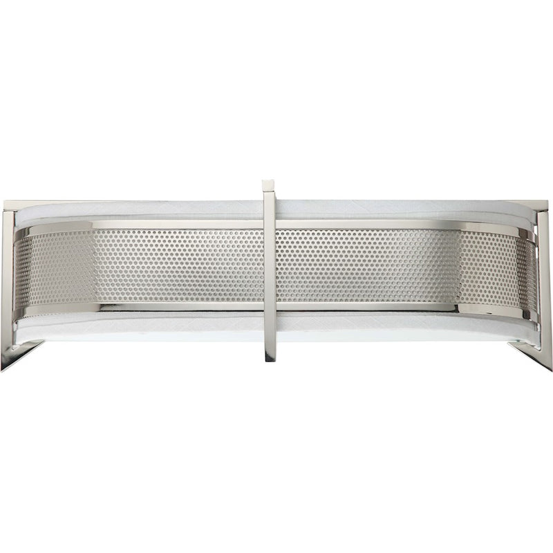 Nuvo Diesel 22in 3-Light Horizontal Sconce | Contemporary Polished Nickel and Slate Gray Fabric | Bathroom Vanity & Hallway | 22 x 7 x 5.5 | Model 60-4448