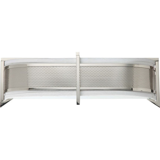 Nuvo Diesel 22in 3-Light Horizontal Sconce | Contemporary Polished Nickel and Slate Gray Fabric | Bathroom Vanity & Hallway | 22 x 7 x 5.5 | Model 60-4448