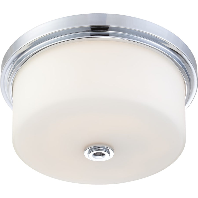 Nuvo Soho 18.5in 3-Light Flush Mount | Contemporary Polished Chrome and Satin White Glass | Bedroom & Hallway Ceiling Light | 21 x 21 x 11 | Model 60-4592