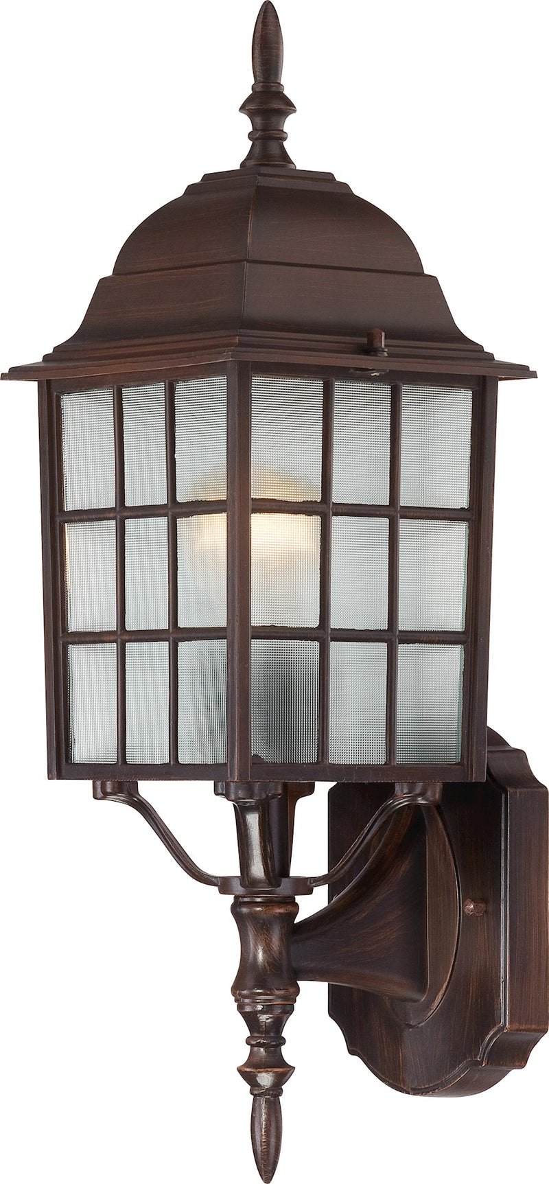 Nuvo Adams 18in 1-Light Outdoor Wall | Transitional Rustic Bronze and Frosted Glass | Covered Patio & Entryway | 6.125 x 6.875 x 18.25 in | Model 60-4902