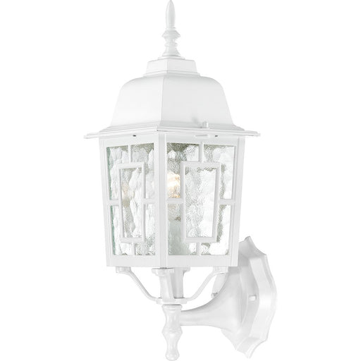 Nuvo Banyan 17in 1-Light Outdoor Wall Lantern | Transitional White and Clear Water Glass | Covered Patios & Entryways | 6.125 x 17 x 8 in | Model 60-4924