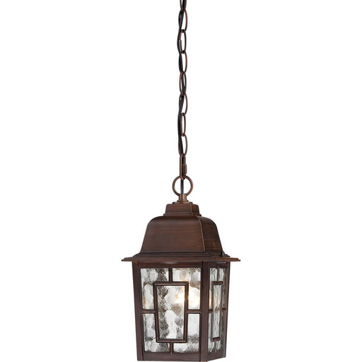 Nuvo Banyan 11in 1-Light Outdoor Hanging Lantern | Transitional Rustic Bronze and Clear Water Glass | Covered Patios & Entryways | 6.125 x | Model 60-4932