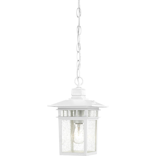 Nuvo Cove Neck 12in 1-Light Outdoor Hanging Lantern | Transitional White and Clear Seeded Glass | Covered Patios & Entryways | 7 x 12 in | Model 60-4954