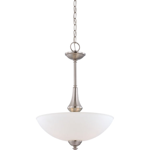 Nuvo Lighting Patton 16in 3-Light Pendant | Transitional Brushed Nickel and Frosted Glass | Kitchen Island & Dining Room | 16 x 16 x 21 in | Model 60-5038