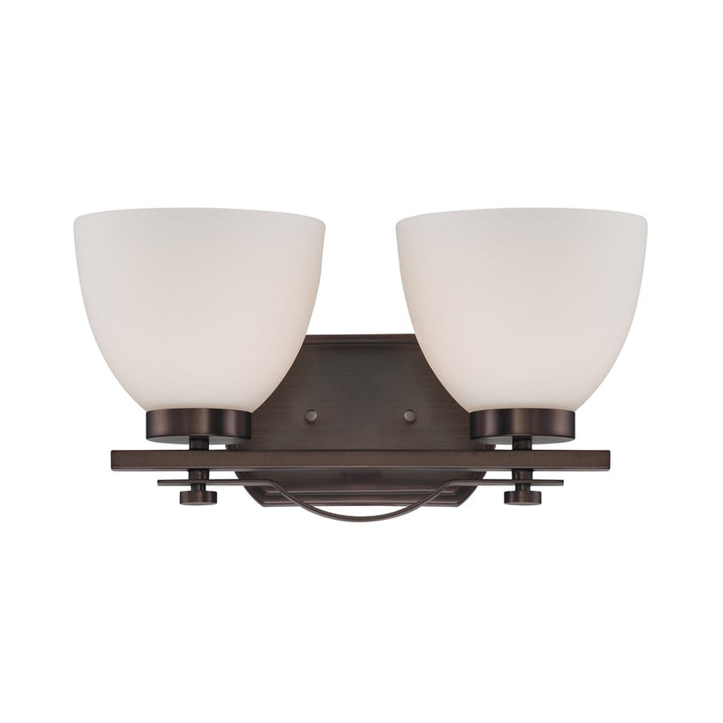 Nuvo Bentley 15in 2-Light Vanity Light | Contemporary Hazel Bronze and Frosted Glass | Bathroom Vanity | 15.25 x 7.875 x 8 in | Model 60-5112