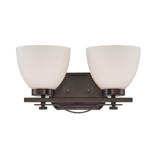 Nuvo Bentley 15in 2-Light Vanity Light | Contemporary Hazel Bronze and Frosted Glass | Bathroom Vanity | 15.25 x 7.875 x 8 in | Model 60-5112