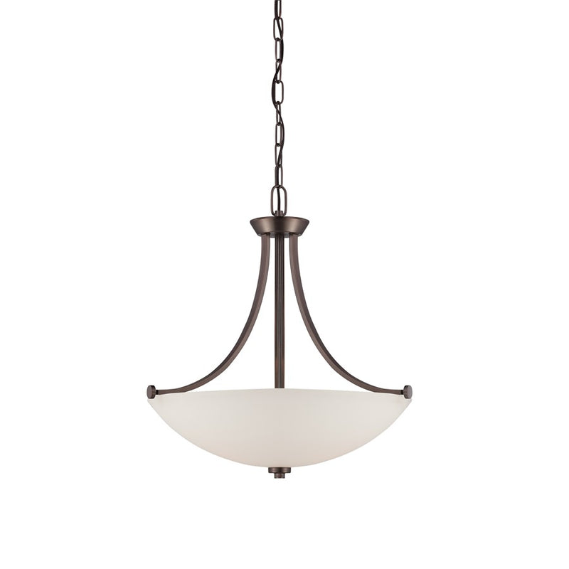 Nuvo Lighting Bentley 22in 3-Light Pendant | Contemporary Hazel Bronze and Frosted Glass | Kitchen Island & Dining Room | 21.5 x 22.5 in | Model 60-5116