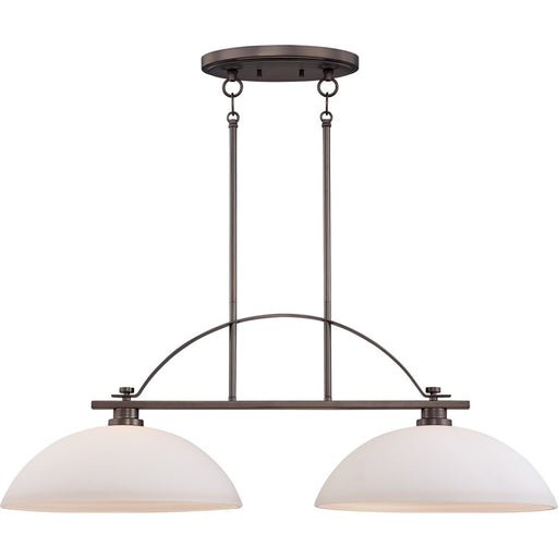 Nuvo Bentley 36in 2-Light Island Pendant | Contemporary Hazel Bronze and Frosted Glass | Kitchen Island & Dining Room | 36 x 16 x 14 in | Model 60-5118