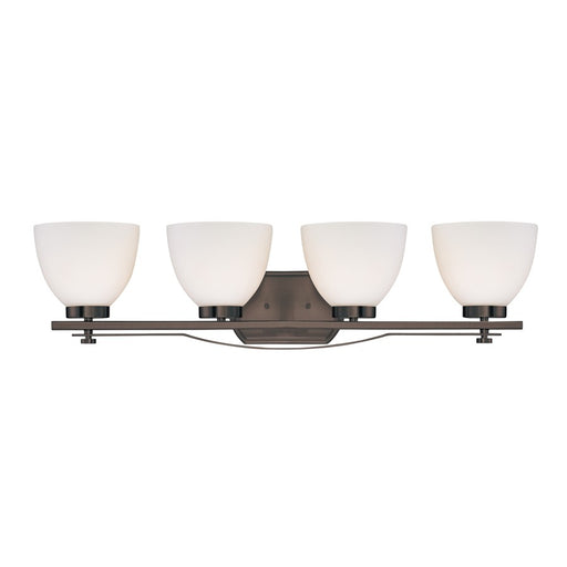 Nuvo Lighting Bentley 33in 4-Light Bathroom Vanity | Contemporary Hazel Bronze and Frosted Glass | Bathroom Vanity & Powder Room | 32.75 x | Model 60-5119