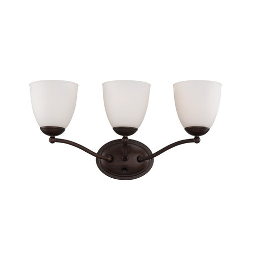 Nuvo Patton 21in 3-Light Vanity Light | Transitional Prairie Bronze and Frosted Glass | Bathroom Vanity | 21 x 10 x 7.5 in | Model 60-5133