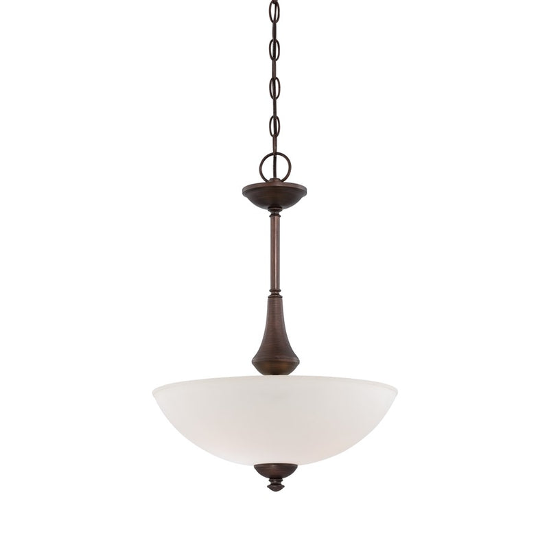Nuvo Lighting Patton 16in 3-Light Pendant | Transitional Prairie Bronze and Frosted Glass | Kitchen Island & Dining Room | 16 x 16 x 21 in | Model 60-5138