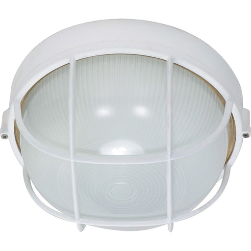 Nuvo 60-518 10in 1-Light Outdoor Bulkhead Wall Light | Semi-Gloss White Die-Cast Aluminum and Frosted Glass | Entryway & Covered Patio | 10 | Model 60-518