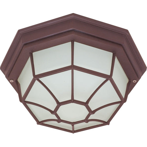 Nuvo 60-535 12in 1-Light Outdoor Flush Mount | Old Bronze Die-Cast Aluminum and Frosted Glass | Covered Patio & Entryway | 12 x 12 x 11.375 | Model 60-535