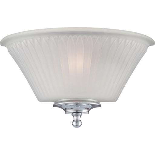 Nuvo Teller 1-Light Wall Sconce | Traditional Polished Chrome and Frosted Glass | Hallway & Bedroom Accent Light | 12 x 6.8 x 6 in | Model 60-5372